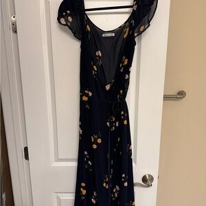 Reformation Navy Floral Maxi Dress